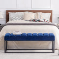 Banc capitonné avec piètement en métal moderne pour chambre ou entrée