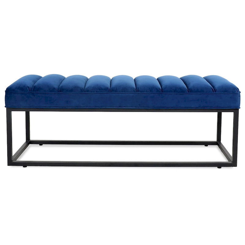 Banc capitonné avec piètement en métal moderne pour chambre ou entrée