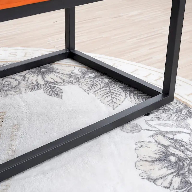 Banc capitonné avec piètement en métal moderne pour chambre ou entrée