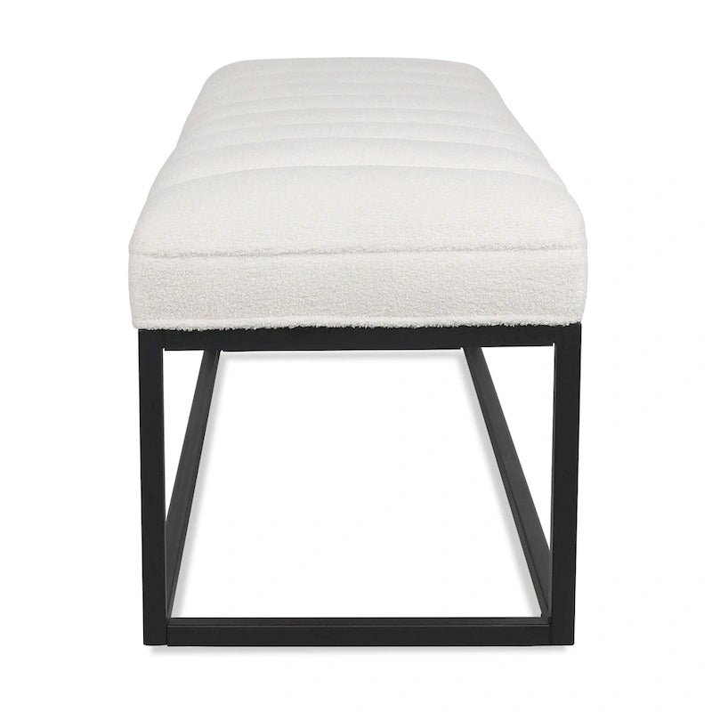 Banc capitonné avec piètement en métal moderne pour chambre ou entrée