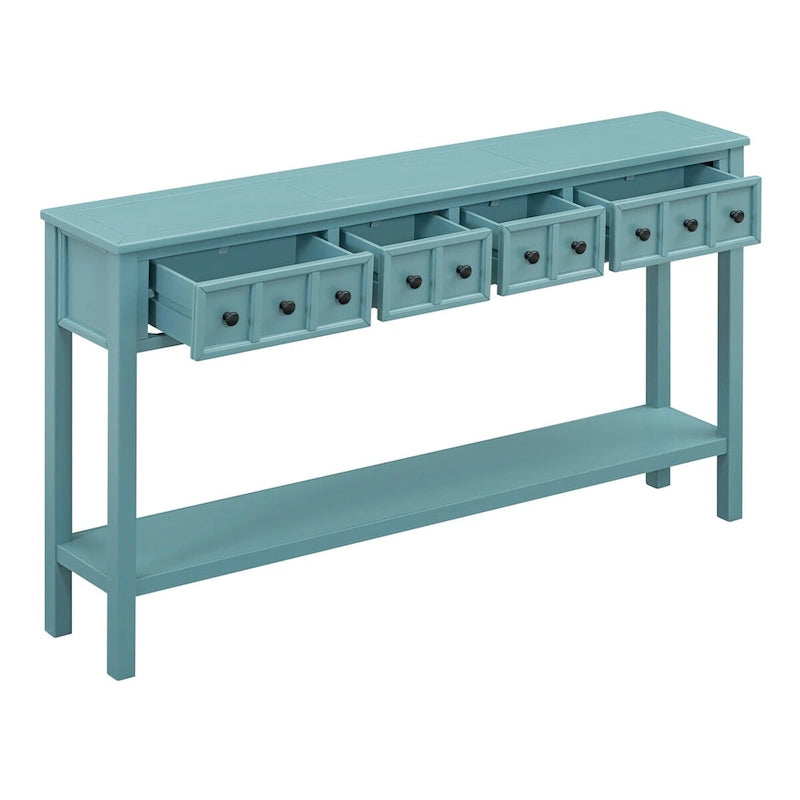 Table console de canapé de 60 pouces de long avec étagère ouverte pour entrée ou salon