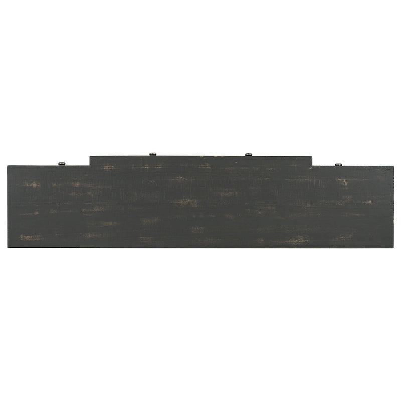Console de style rétro pour entrée, salon ou chambre à coucher, avec 4 tiroirs de rangement frontaux et 1 étagère.