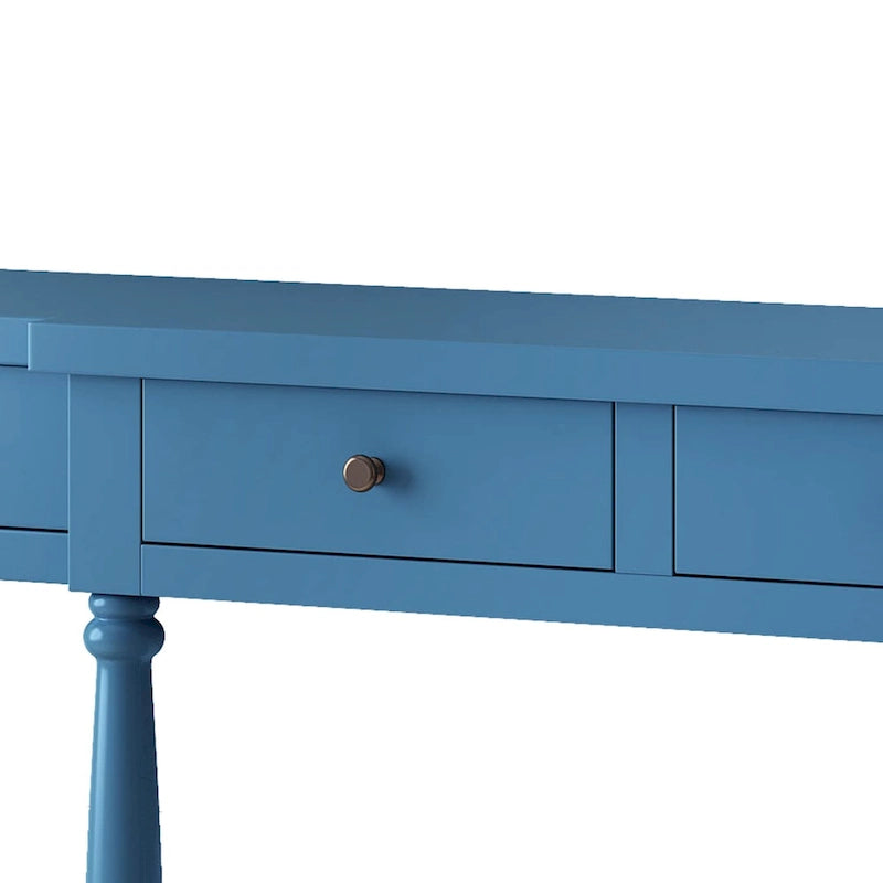Console de style rétro pour entrée, salon ou chambre à coucher, avec 4 tiroirs de rangement frontaux et 1 étagère.