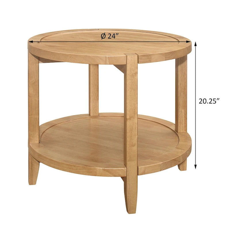 Table d'appoint en érable avec étagère