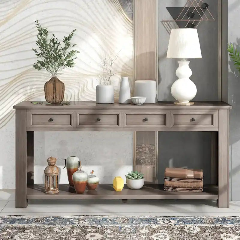 Console / Table d'appoint avec tiroirs de rangement et étagère inférieure pour entrée/couloir