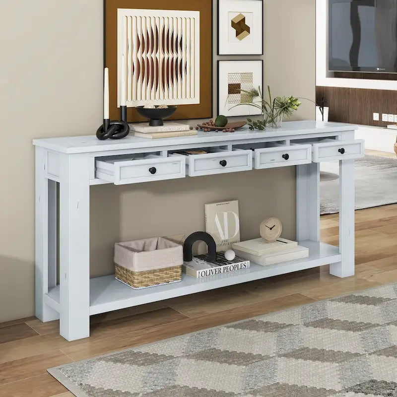 Console / Table d'appoint avec tiroirs de rangement et étagère inférieure pour entrée/couloir
