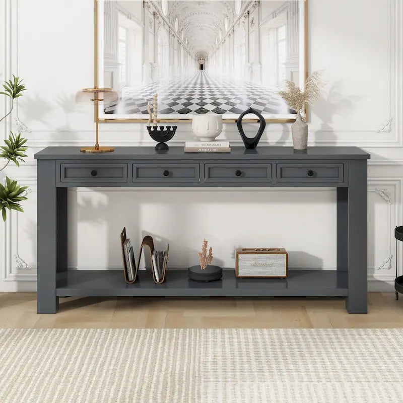 Console / Table d'appoint avec tiroirs de rangement et étagère inférieure pour entrée/couloir