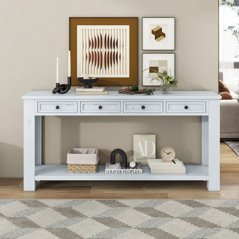 Console / Table d'appoint avec tiroirs de rangement et étagère inférieure pour entrée/couloir