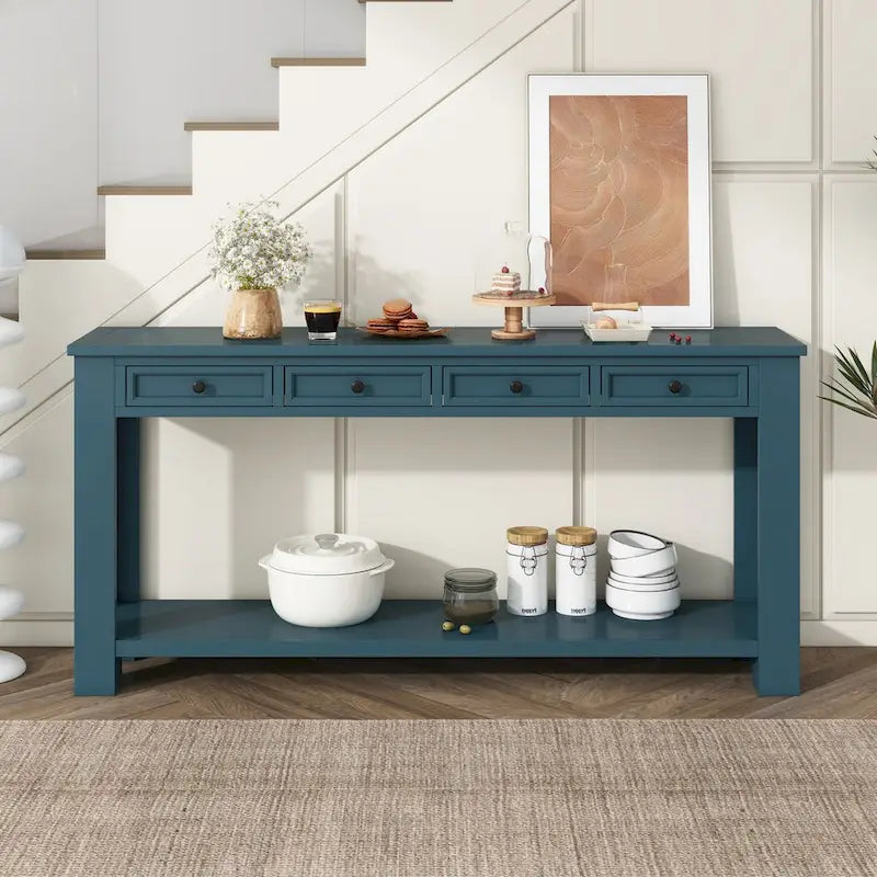 Console / Table d'appoint avec tiroirs de rangement et étagère inférieure pour entrée/couloir