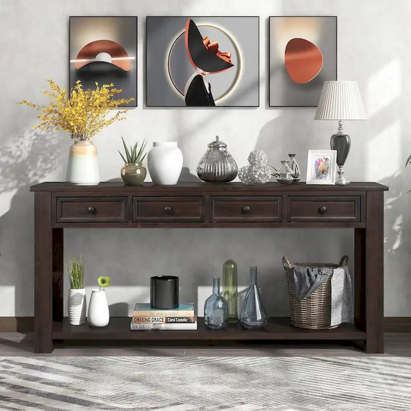 Console / Table d'appoint avec tiroirs de rangement et étagère inférieure pour entrée/couloir