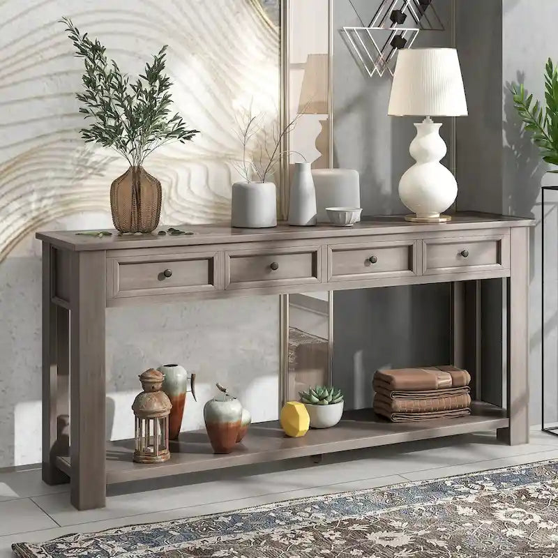 Console / Table d'appoint avec tiroirs de rangement et étagère inférieure pour entrée/couloir