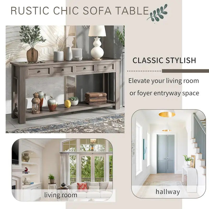 Console / Table d'appoint avec tiroirs de rangement et étagère inférieure pour entrée/couloir