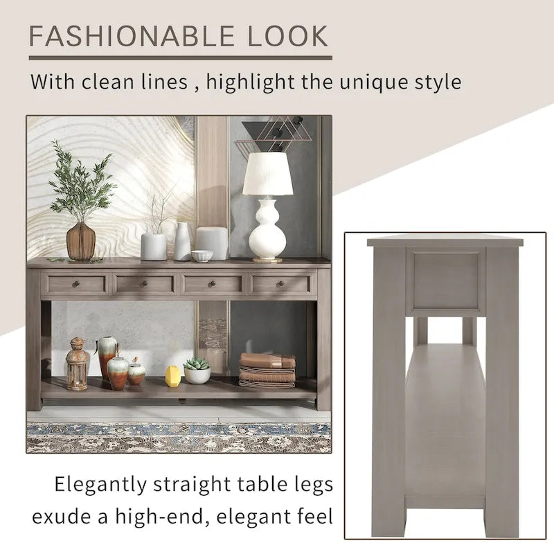 Console / Table d'appoint avec tiroirs de rangement et étagère inférieure pour entrée/couloir