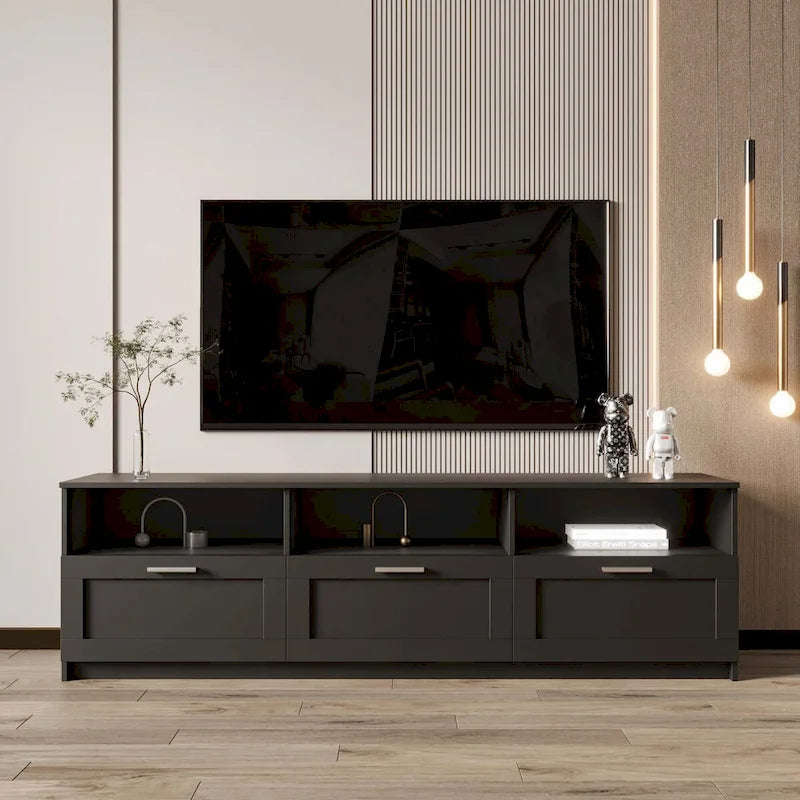 Meuble TV blanc moderne minimaliste de 203 cm