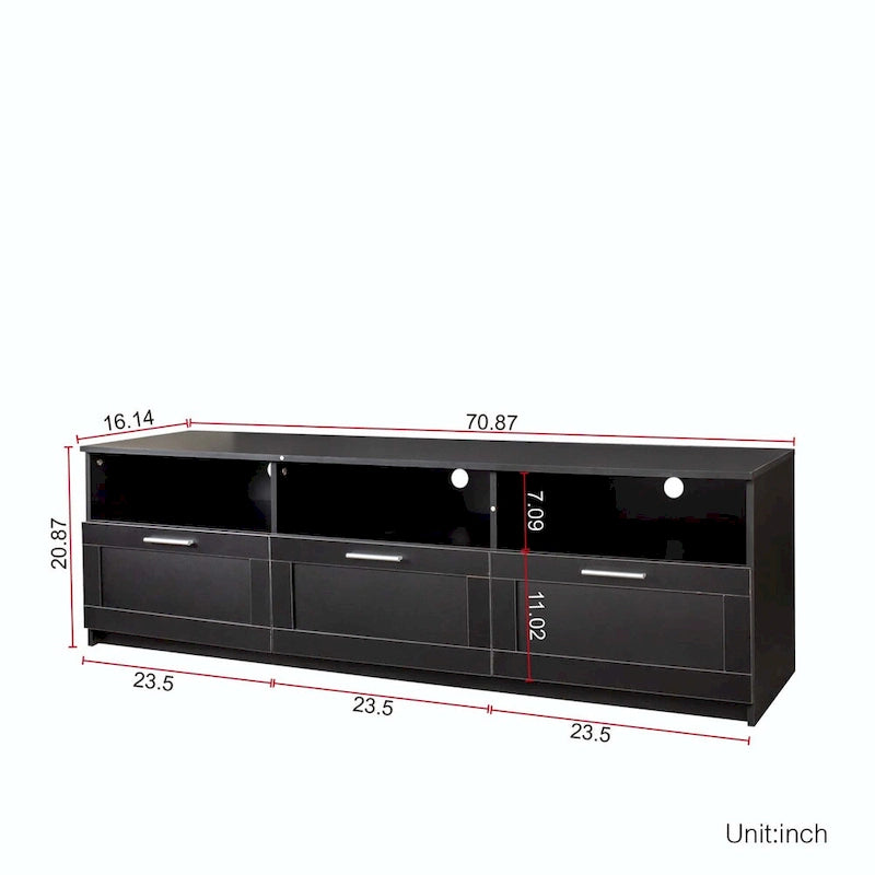 Meuble TV blanc moderne minimaliste de 203 cm