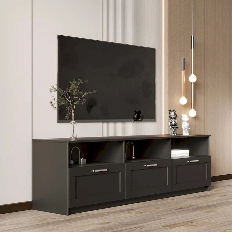 Meuble TV blanc moderne minimaliste de 203 cm