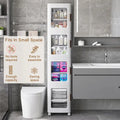 Meuble de rangement haut et étroit de 65 cm, Organisateur de cuisine pliable à 4 niveaux, Armoire de rangement de cuisine autoportante
