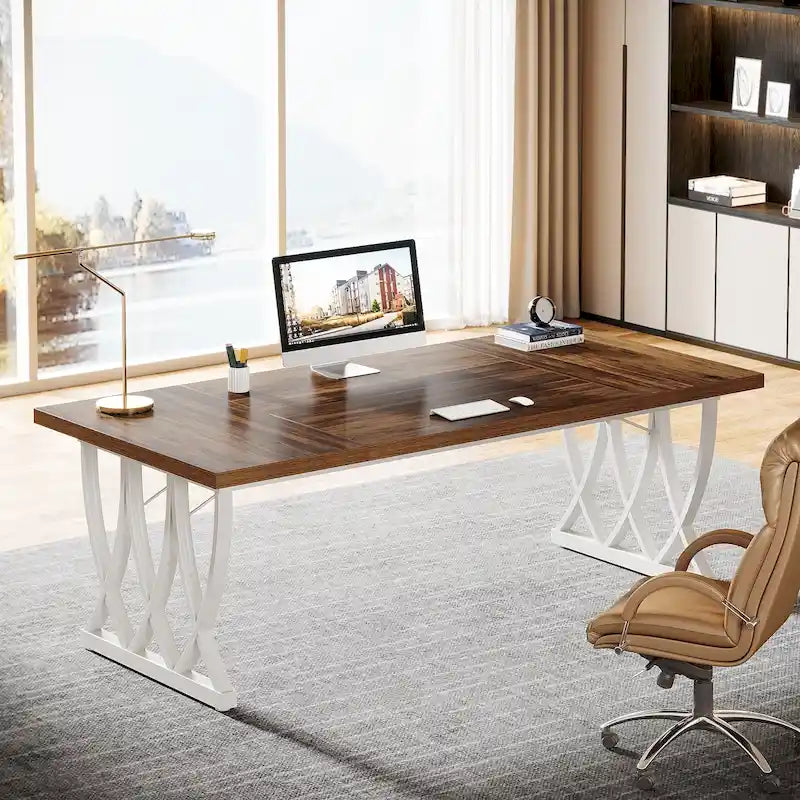 71 Bureau d'ordinateur exécutif à domicile en bois et métal