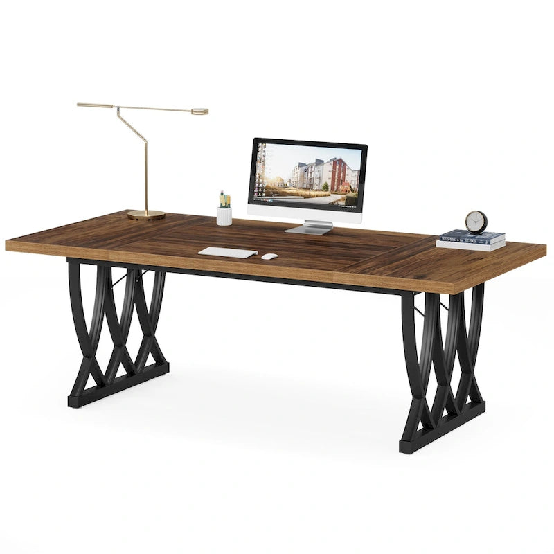71 Bureau d'ordinateur exécutif à domicile en bois et métal