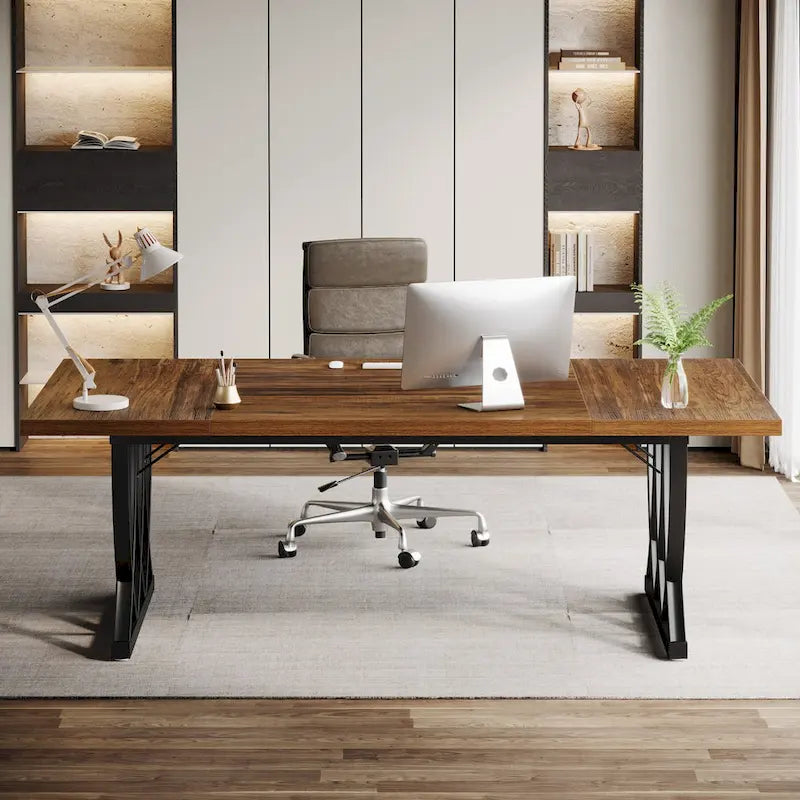 71 Bureau d'ordinateur exécutif à domicile en bois et métal