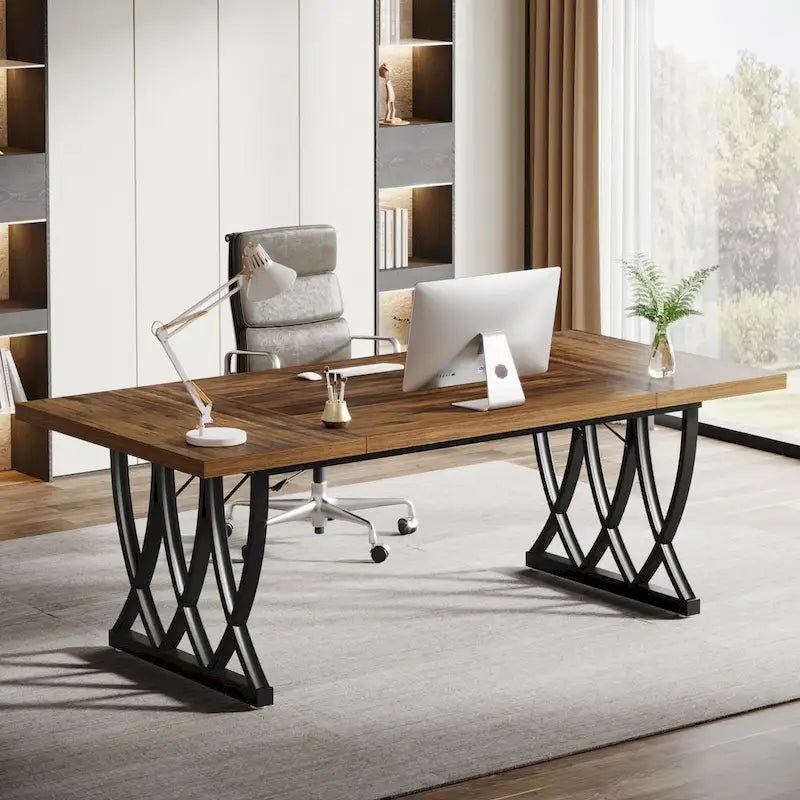 71 Bureau d'ordinateur exécutif à domicile en bois et métal