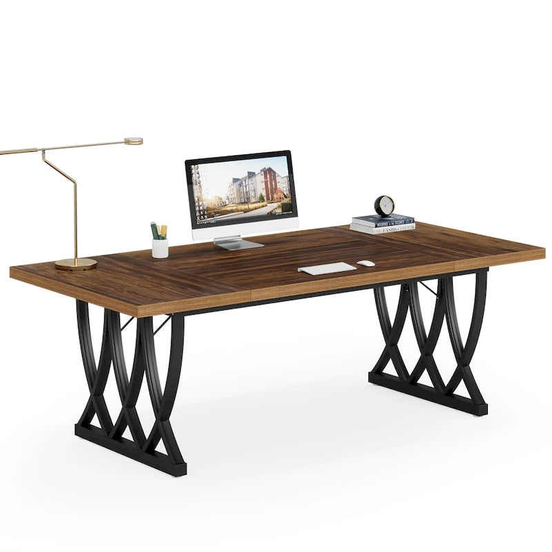 71 Bureau d'ordinateur exécutif à domicile en bois et métal