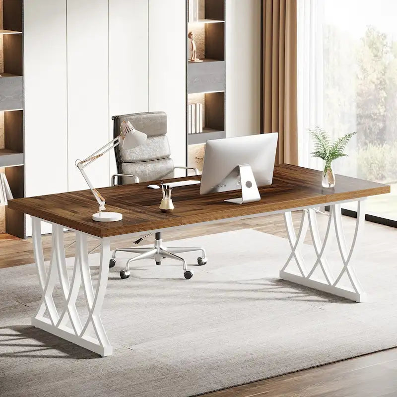 71 Bureau d'ordinateur exécutif à domicile en bois et métal