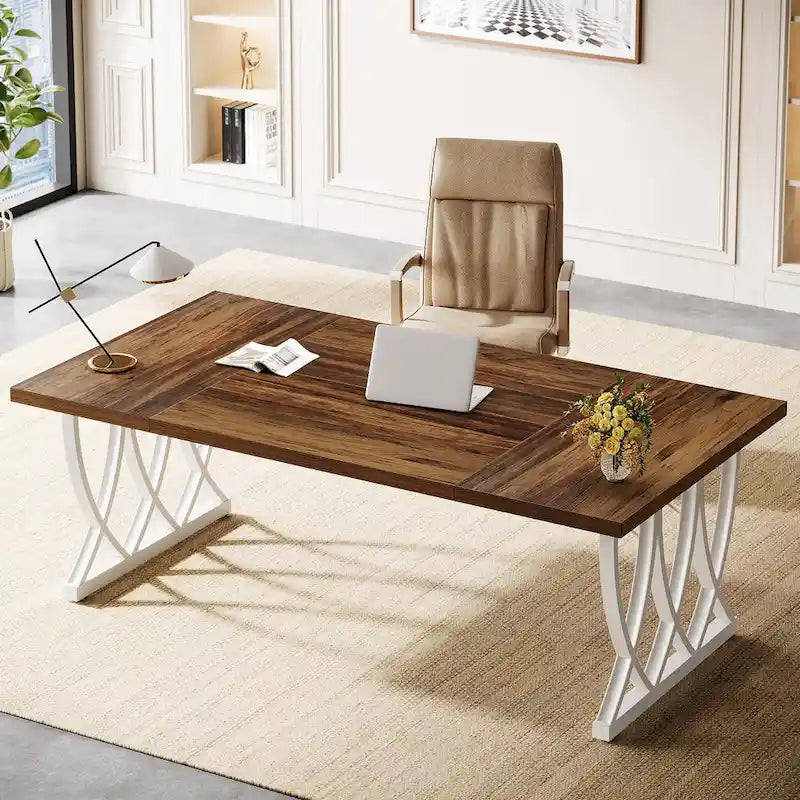 71 Bureau d'ordinateur exécutif à domicile en bois et métal