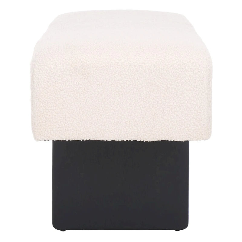 Banc d'appoint capitonné en tissu bouclé – Siège moderne en tissu pour chambre, entrée et salon