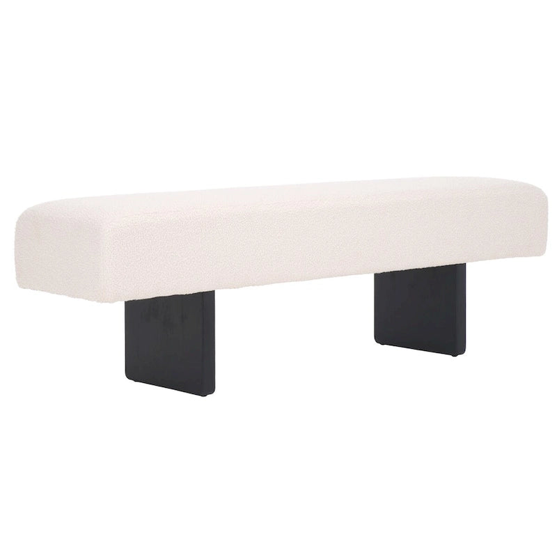 Banc d'appoint capitonné en tissu bouclé – Siège moderne en tissu pour chambre, entrée et salon