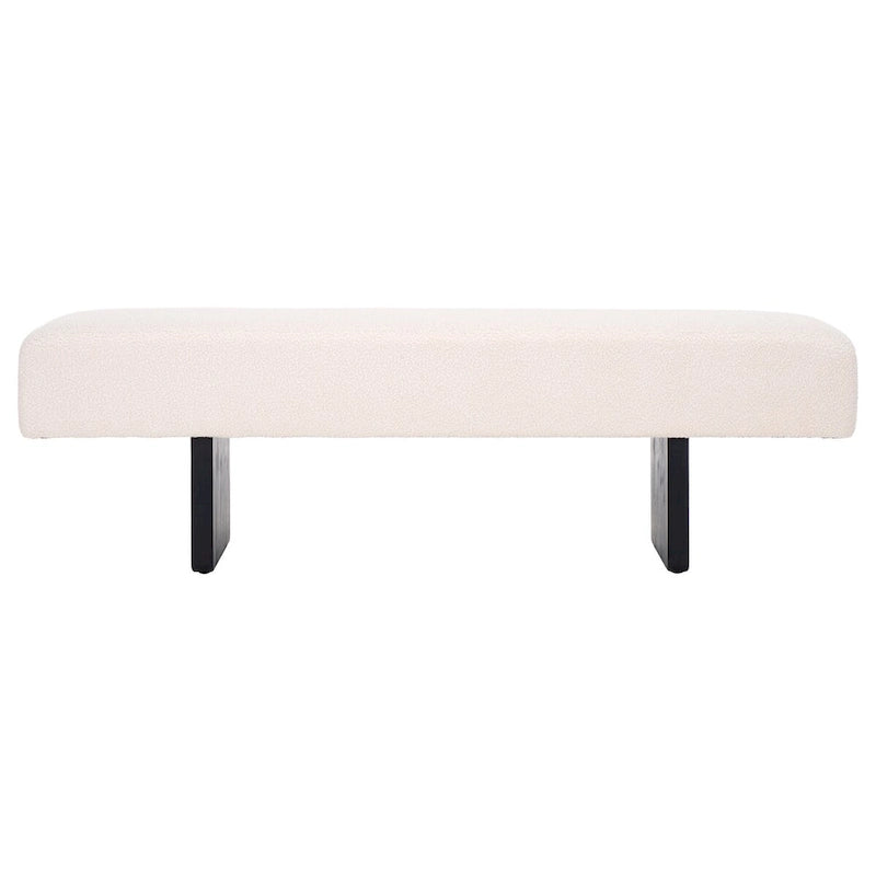 Banc d'appoint capitonné en tissu bouclé – Siège moderne en tissu pour chambre, entrée et salon