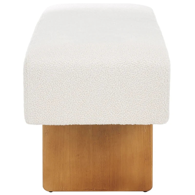 Banc d'appoint capitonné en tissu bouclé – Siège moderne en tissu pour chambre, entrée et salon