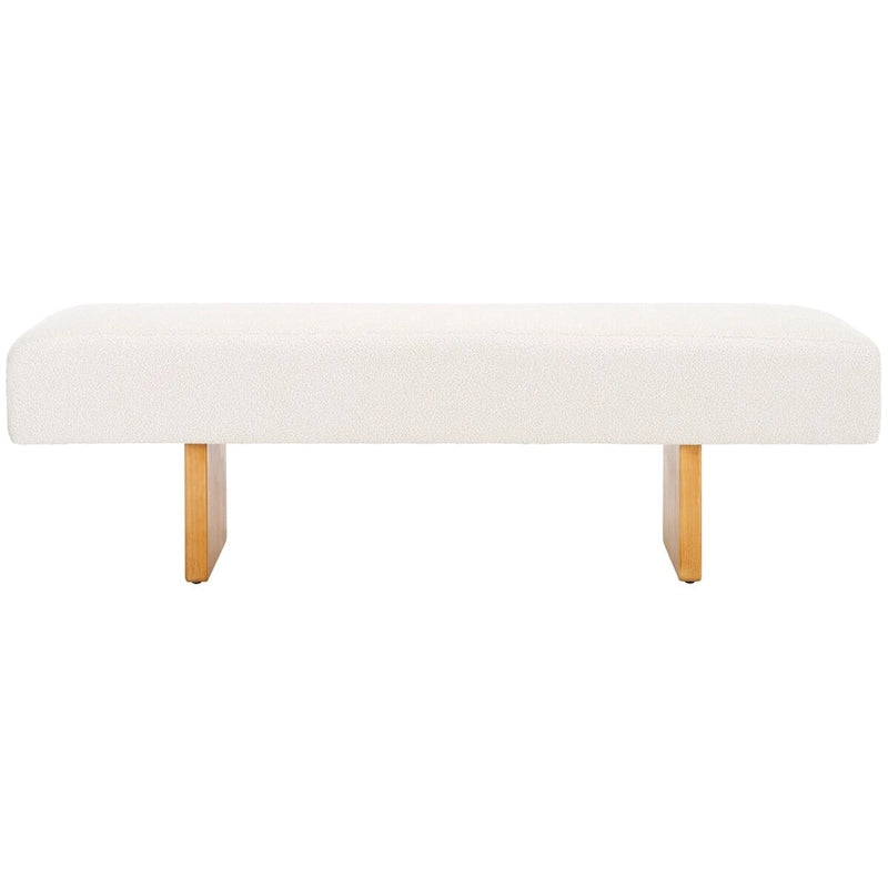 Banc d'appoint capitonné en tissu bouclé – Siège moderne en tissu pour chambre, entrée et salon