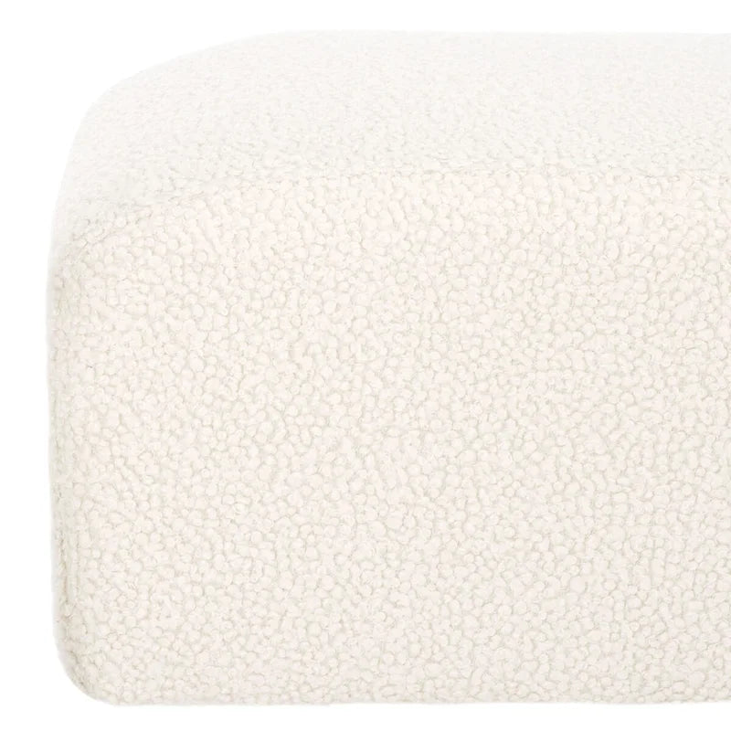 Banc d'appoint capitonné en tissu bouclé – Siège moderne en tissu pour chambre, entrée et salon